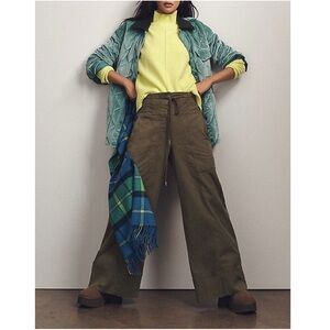 NWT Maeve by Anthropologie Size XXS Utility Trousers High Waisted Wide Leg Pants